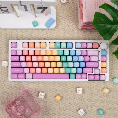 Rainbow 104+22/23 MOA Profile Keycap Set Cherry MX PBT Dye-subbed for Keyboard